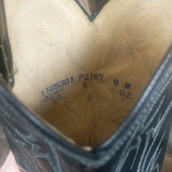 Dan Post Vintage Western Python and Black Leather Stitched Cowgirl Boots Size 6 - Picture 11 of 15